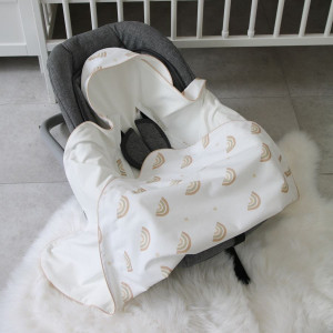 Paturica pentru Infasat Bebe in Scaun Auto, 91 x 91 cm, Tiny Star, Rainbow - Img 5