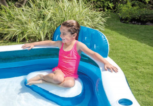 Piscina Gonflabila Intex cu 4 Scaune cu Spatar si Suport Bauturi, Capacitate 990L - Img 6