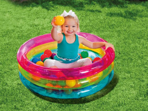 Piscina gonflabila pentru copii, 86 x 25 cm, INTEX, 3 inele, 50 de bile, 48674 - Img 3