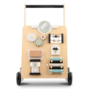 Premergator Impingator din lemn, tip carucior, pentru copii, Ricokids, RK-875, cu tabla de activitati, - Img 5