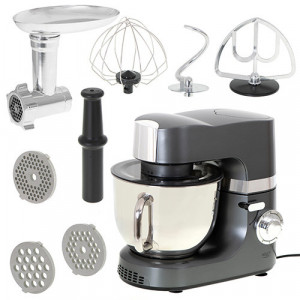 Robot de bucatarie planetar, Adler XXL 4 in 1, 2200 W, capacitate 7 L, mod Pulse, 4 functii, inox, AD-4221, BM-600