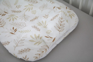 Sac de dormit pentru bebelusi Tiny Star Grain, 75 cm, Bumbac, Alb / Imprimeu Spice de Grau - Img 4