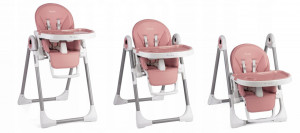 Scaun de masa reglabil, multifunctional, 3in1, pliabil, inaltime reglabila, spatar reglabil, pozitie de somn, tava detasabila, Nukido, Belo, Roz - Img 8