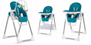 Scaun de masa reglabil, multifunctional, 3in1, pliabil, inaltime reglabila, spatar reglabil, pozitie de somn, tava detasabila, Nukido, Belo, Albastru Inchis - Img 2