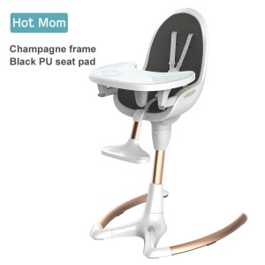 Scaun pentru Hranire Copii 3 in 1, rotatie 360, inaltime reglabila, inclinatie relglabila, 0 - 50 kg, Hot Mom, White-Black - Img 7