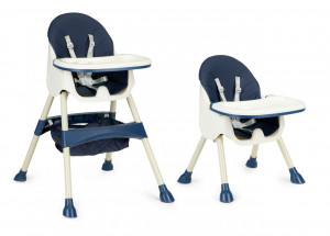 Scaun Pentru Hranire, Ecotoys, stil scandinav, tava reglabila si detasabila, cos depozitare, HC-823 Blue - Img 5