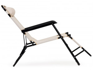 Scaun tip sezlong, pliabil, ajustabil, cu tetiera si cotiere, pentru gradina sau terasa, Modern Home, ZRL010, Beige - Img 7