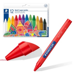 Set 12 Creioane cerate, diametru 14mm, Noris Super Jumbo, AP0010