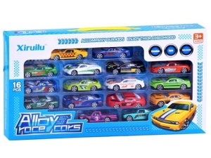 Set 16 masinute de jucarie, machetute din metal cu accesorii de plastic, Alloy Race Car, ZA2787 - Img 4
