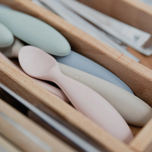 Set 2 lingurite pentru copii, Bibs, Spoon Set, Vanilla - Img 3