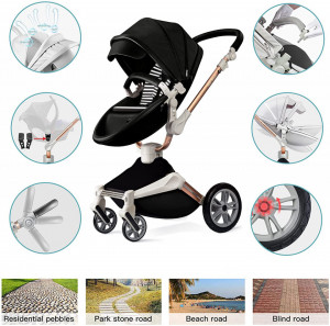 Set 3 in 1 - Carucior copii Hot Mom 360 Negru 2 in 1 + Scoica auto Joie i-Size i-Gemm 3 Shale - Img 2