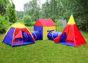 Set 5in1 Corturi de joaca pentru copii, iPlay, sistem modular, casa cu tuneluri, iglu si cort, Multicolor - Img 2
