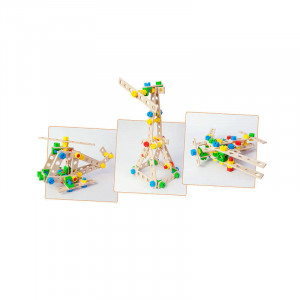 Set constructie 80 piese din lemn Constructor Junior- Elicopter 3 in 1, +4 ani, Alexander - Img 2
