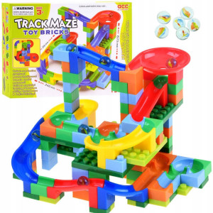 Set de construit interactiv, Pista pentru bile, 24 x 21,6 x 15,7 cm, 152 de elemente, Jokomisiada, ZA3228