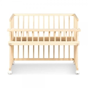 Set Patut copii din lemn KLUPS Piccolino Natur 90x40 cm, cu Saltea MyKids Cocos confort, 90 x 40 x 8 cm - Img 2
