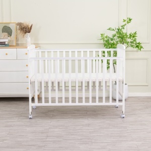 Set Patut din lemn cu laterala culisanta, Craft, WBB355, Alb, cu Saltea MyKids 120 x 60 x 10 cm - Img 9