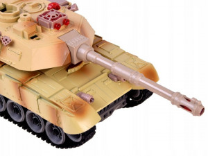 Tanc de lupta cu telecomanda, 38 x 11 x 12 cm, camuflaj de desert, cu lumini, rotatie 360, Jokomisiada, RC0611 - Img 5