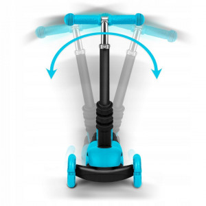 Trotineta de echilibru, cu scaun reglabil, detasabil, pentru copii, Ricokids, Buggy, cu 3 roti, lumini LED, ghidon reglabil, pana la 30 kg, Turcoaz - Img 3