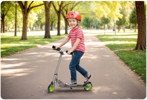 Trotineta pentru copii, cu 2 roti, tip urban, frana de mana, Ricokids, Kodi, Greutate maxima utilizator 50 Kg, Green - Img 7
