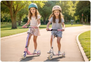 Trotineta pentru copii, cu 2 roti, tip urban, frana de mana, Ricokids, Kodi, Greutate maxima utilizator 50 Kg, Ballerina - Img 7