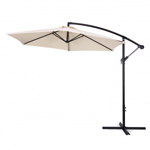 Umbrela Pentru Terasa/Gradina Pliabila, Inclinabila, Diametru 300 cm, cu Manivela, Orificiu Ventilatie, Modern Home, Bej - Img 6