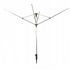 Uscator de rufe pentru gradina, ModernHome, 60 de metri de utilizat, 4 brate de 140 cm, fixat cu ancora, - Img 8