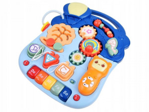Antemergator interactiv 2in1 cu 4 roti, transformabil in Masuta interactiva pentru activitati, cu panou de jucarii, sunete cu reglarea volumului, Jokomisiada, ZA3252 - Img 5