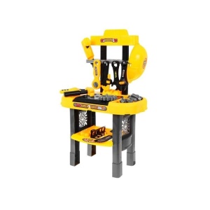 Atelier de lucru din plastic pentru copii, cu 23 de accesorii incluse, HC395062, Negru/Galben - Img 4