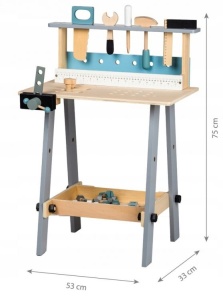 Atelier De Lucru Pentru Copii, 5 unelte din lemn, 32 Accesorii, Ecotoys - Img 6