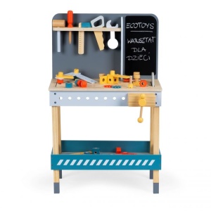 Atelier De Lucru Pentru Copii, 5 unelte din lemn, 42 Accesorii, Ecotoys, ESC-W-033 - Img 3