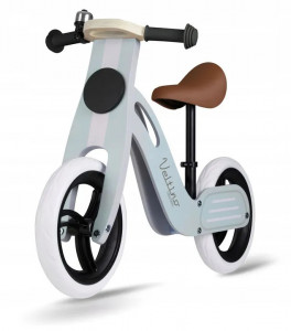 Bicicleta de echilibru din lemn pentru copii, scaun din spuma, roti 12 inchi, Ricokids, Veltino, 7618, Albastra - Img 7