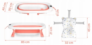 Cadita pliabila pentru bebelusi, cu Termometru digital, Perna Reductoare, Ricokids, 728701, Roz - Img 11