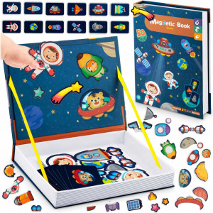 Carte magnetica, cu 50 de elemente spatiale, carduri cu 2 fete, Ricokids, RK-770, Cosmos - Img 2