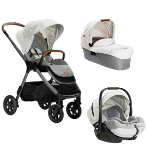Carucior pentru copii multifunctional 3 in 1 Joie Finiti Signature Oyster (Carucior Finiti Oyster + Landou Ramble XL Oyster+ scoica i-Level Recline Oyster) - Img 1
