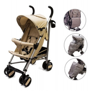 Carucior Sport Pentru Copii, Tip Umbrela, Pliere Rapida, Multistore, X-160, Beige - Img 5