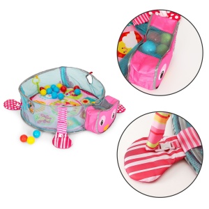 Covoras educational pentru copii, interactiv, multifunctional, 3 in 1, tarc, loc de joaca, cu 30 de bile colorate, 100 x 68 X 50 cm , Ecotoys, Bufnita - Img 4