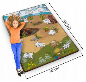 Covoras educational pentru copii, Ricokids, RK-344, XXL, de colorat, markere incluse, spuma EVA, usor de curatat, Dino Land - Img 7