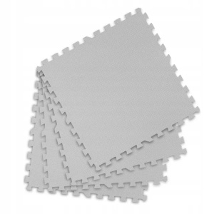 Covoras puzzle din spuma pentru copii, 120x120cm, 4 piese, Ricokids, Gri - Img 3