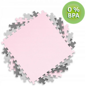 Covoras puzzle din spuma pentru copii, 180x180cm, 9 piese, Ricokids, 7498, Gri Roz - Img 6