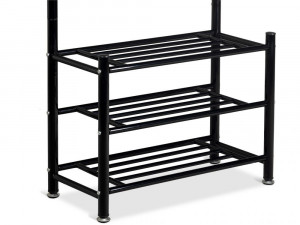 Cuier Pentru Haine, Cu 3 Rafturi Pentru Pantofi, 18 Carlige, Modern Home, 190 x 66 x 28 cm, GH-201 Black - Img 6