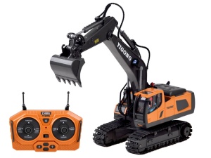 Excavator cu telecomanda, sunete si lumini, 40 x 20 x 10.5 cm, Jokomisiada, RC0599 - Img 1