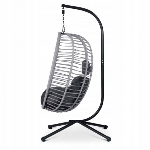 Fotoliu tip balansoar suspendat + perne, Sofotel, Toskana, 135 kg, cadru metalic, Gri - Img 5