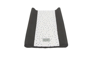Husă pentru saltea de înfășat bebe 50×70 cm, din bumbac, cu elastic, Tiny Star Confetti Graphite