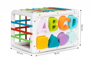 Jucarie educativa, cub pentru sortarea formelor geometrice, dezvolta abilitati motorii, Ecotoys, HE0209 - Img 3