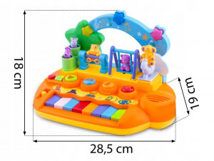 Jucarie interactiva pentru copii, multifunctionala, cu pian, animale in miscare, sunete si lumini, Ricokids, RK-749 - Img 6