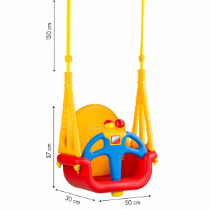 Leagan modular 3in1 pentru copii, EcoToys, SW-1421, sarcina maxima 30 kg, Multicolor - Img 8
