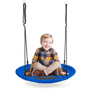 Leagan Pentru Copii, Tip Cuib de Barza, De Gradina, 100 cm, Sarcina Max 150 kg, Albastru - Img 1