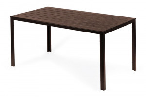Masa de Gradina, 6 persoane, 156 X 78 cm, otel vopsit cu pulbere, imita lemnul, Modern Home, Brown - Img 7