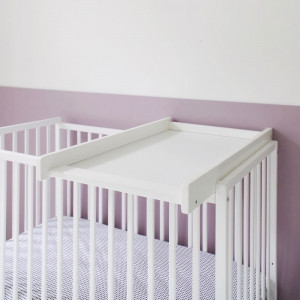 Masa De Infasat Din Lemn, Atasabila La Patut Bebe, Woodies Safe Dreams, Cot Top Changer, 86 x 51 x 7 cm, Alba