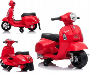 Motocicletă Electrică pentru Copii Mini Vespa GTS300, 6V, Roșie, cu Lumini și Sunete, 2 ani+ - Img 6